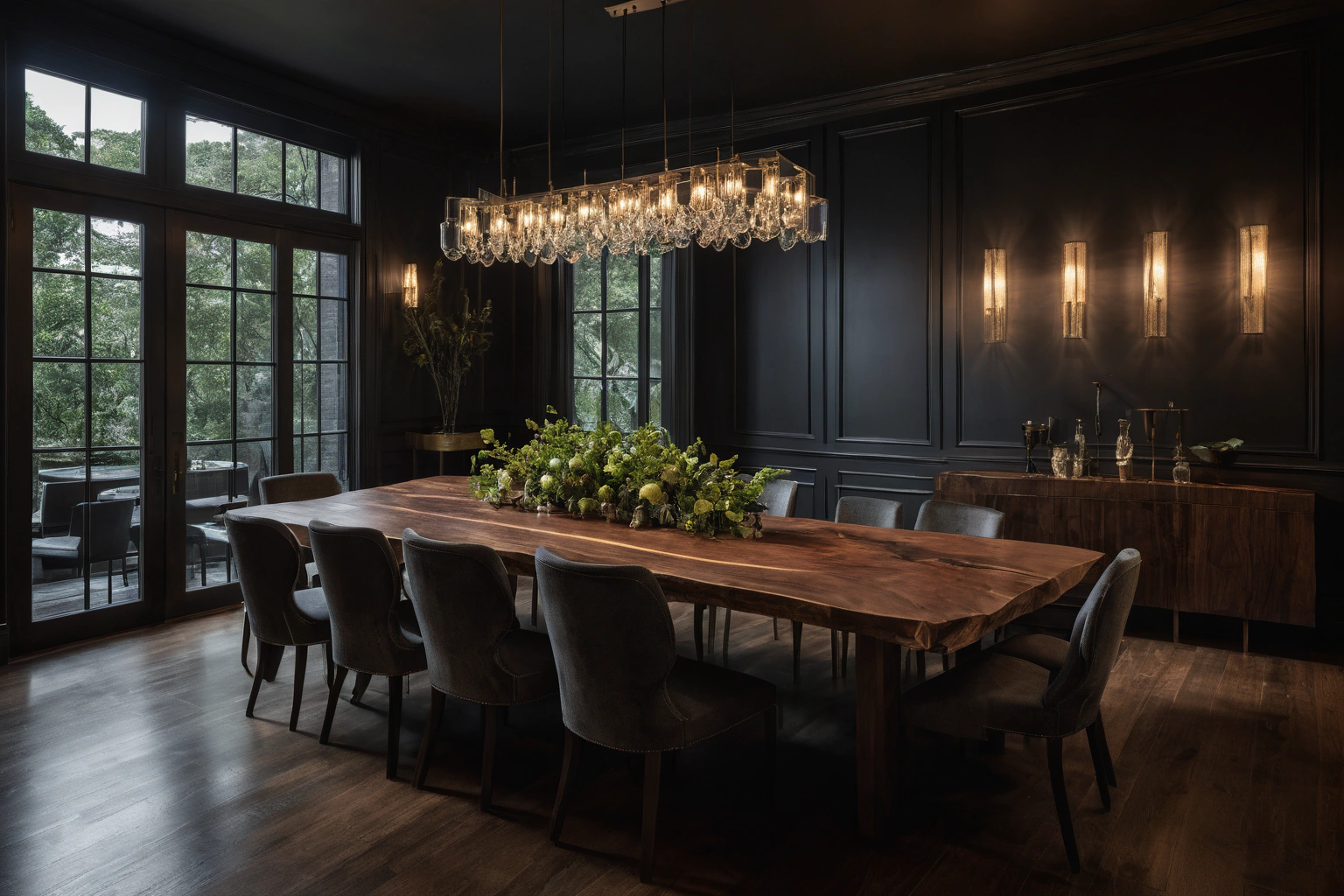 Private dining room commanded by one monumental table